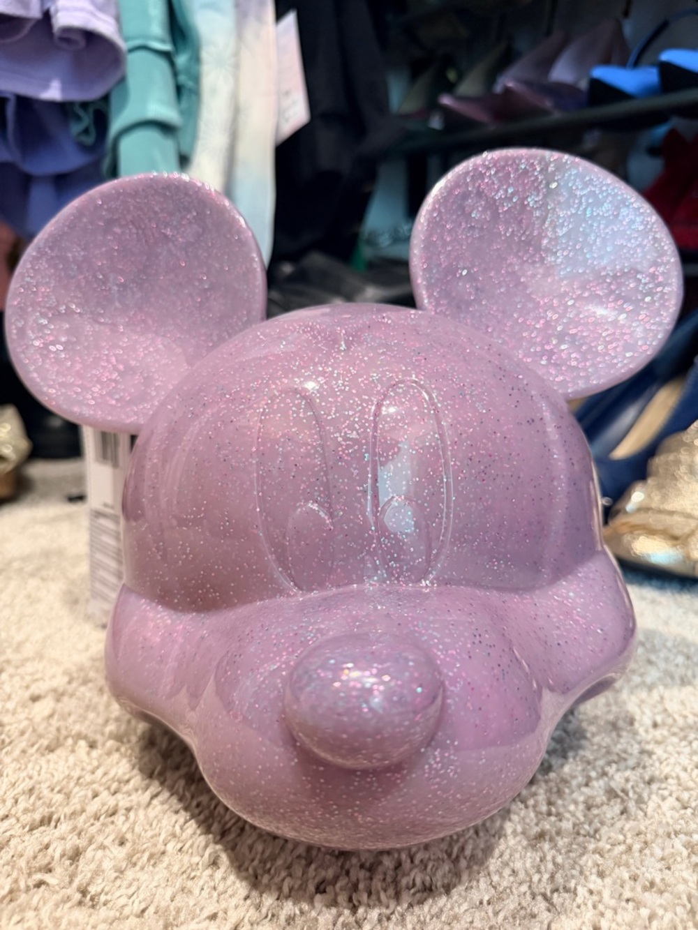 Loungefly Glitter Light Purple Mickey Ear Crossbody Bag